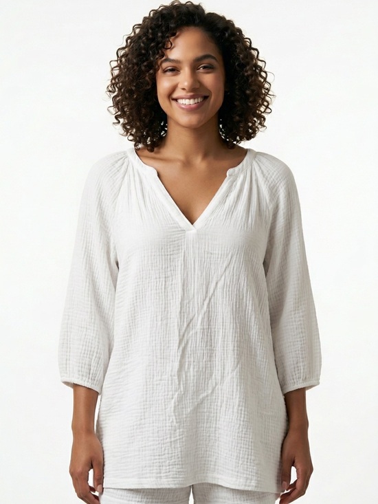My style Tops - 100% Cotton waffle weave top